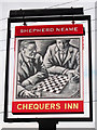 TQ9357 : Chequers Inn sign by Oast House Archive
