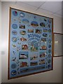 Commemorative tapestry within Bosham Village Hall