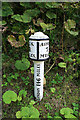 Milepost on the A523 in Waterhouses