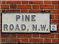 Sign for Pine Road, NW2