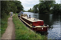 TQ0666 : Narrowboat moored on the Thames by Philip Halling