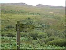 NX6062 : Footpath sign below Castramont Hill by Bob Peace