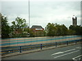 Looking across the A6 towards Brindle Heath