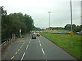 Looking along the A575 with the A666 alongside