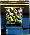 Wooden carved relief of musicians, Forest Gate