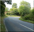 Sharp bend ahead, Hereford Road, Triley Mill