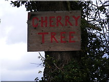 TM2257 : Cherry Tree Farm sign by Geographer