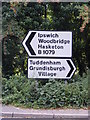 Roadsigns on the B1079 at Grundisburgh