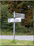 TM2458 : Roadsign at Monewden Road Junction by Geographer
