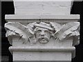 Stone head on doorway, Chaplin Road, NW2