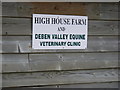 High House Farm & Deben Valley Equine Veterinary Clinic sign