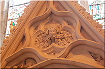 TQ9017 : Green Man Carving, Winchelsea Church by Julian P Guffogg