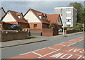 Contrasting housing, The Highway, Croesyceiliog, Cwmbran