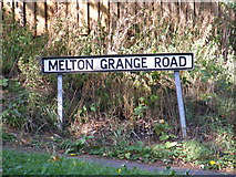 TM2749 : Melton Grange Road sign by Geographer