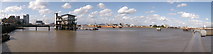 TQ4079 : Panorama near Greenwich Yacht Club  by David Anstiss