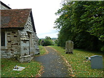 SP9626 : St. Nicholas, Church End, Hockliffe: church path (a) by Basher Eyre
