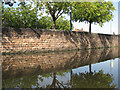 Nottingham Canal: retaining wall and reflections