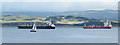 NS1454 : Ships Passing Great Cumbrae by Anne Burgess