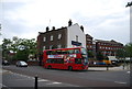 London bus outside The George and Dragon