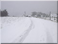 Snowy road to Meadowside House