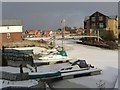 Park Lane, Burton Waters Marina in the snow