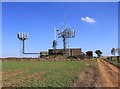 SP1842 : Transmitter masts on Ebrington Hill by David P Howard