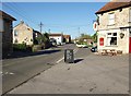 The A368 through Bishop Sutton, from the car park of the Red Lion