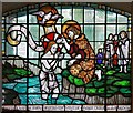 TQ3383 : St John the Baptist, Crondall Street, Hoxton - Stained glass window by John Salmon