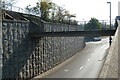 A61 slip road and pedestrian footbridge