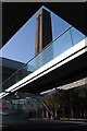 TQ3280 : Tate Modern viewed from under Millennium Bridge by Philip Halling