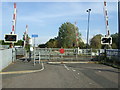 Gated level crossing on Moor Lane