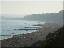 SZ0790 : Westbourne: view east along the beach from Alum Chine by Chris Downer