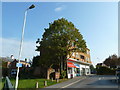 Looking from the car park toward the shops in Swan Court