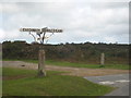 Finger post on the edge of Treslea Downs