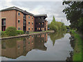 Canal and apartments at Preston Brook, Cheshire