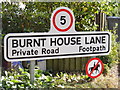 Burnt House Lane sign