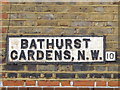 Sign for Bathurst Gardens, NW10