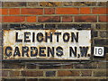 Sign for Leighton Gardens, NW10