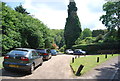 Cars parked by Horsham Rd