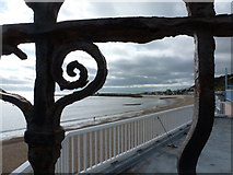 SY3492 : Lyme Regis: sea view through a rusty fence by Chris Downer