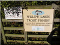 Willow Trout Lakes sign