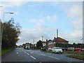 Tarvin bypass; car park for light industry on the right