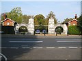 Weybridge: Lodges and entrance gates to Oatlands Park Hotel