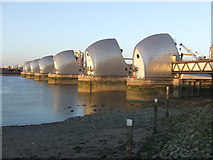 TQ4179 : Thames Barrier at sunset by Malc McDonald