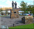 Sculpture of a miner and his family, Llwynypia