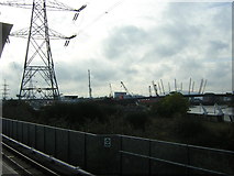 TQ3981 : View down the River Lea from Canning Town station by Christopher Hilton