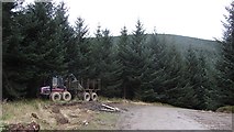 NT3044 : Logging equipment, Leithen Water by Richard Webb