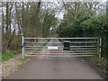 Gated drive to New Buildings Farm