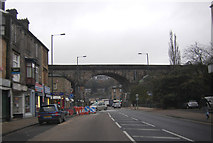 SD9324 : Railway Bridge over the Burnley Road, Todmorden by Peter Bond
