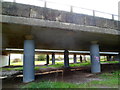 Supporting pillars, M4 motorway Usk bridges, Newport